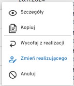 rozwinięte menu przyjęcia w realizacji