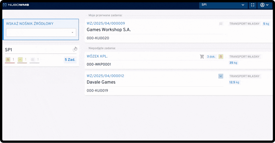 Najważniejsze funkcje NuboWMS - GIF ze stanowiska pakowania
