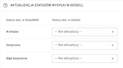 aktualizacja wysylki w idosell