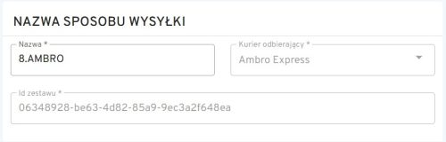 nazwa sposobu wysyłi