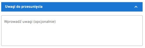 uwagi do przesunięcia